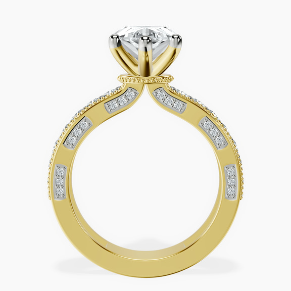 10kt Yellow Gold Regalia Milgrain Lab Diamond Ring side right image one