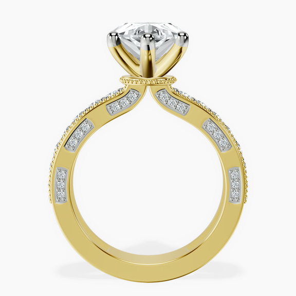 10kt Yellow Gold Regalia Milgrain Lab Diamond Ring side right image one