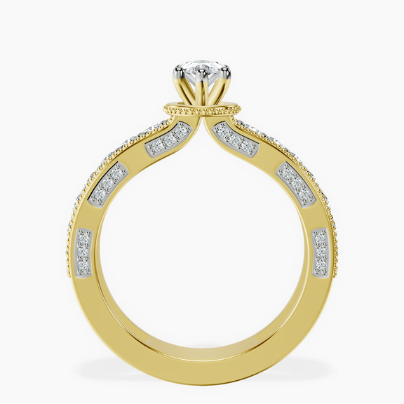 14kt Yellow Gold Regalia Milgrain Lab Diamond Ring side right image one