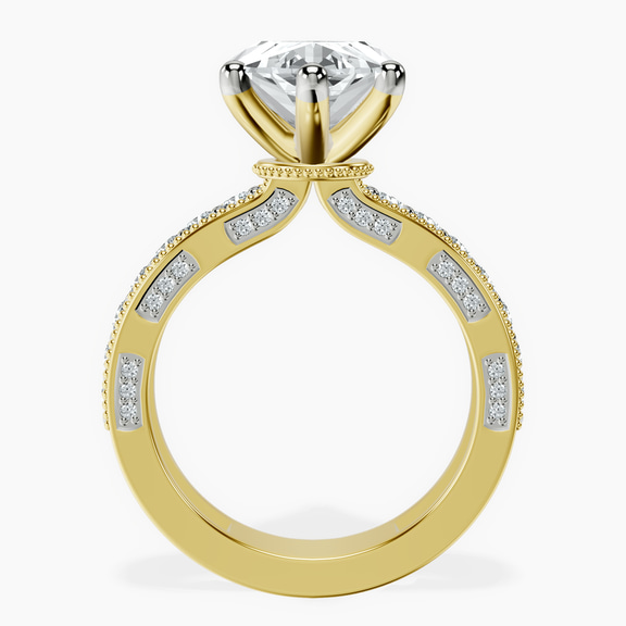 10kt Yellow Gold Regalia Milgrain Lab Diamond Ring side right image one