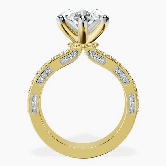 10kt Yellow Gold Regalia Milgrain Lab Diamond Ring side right image one