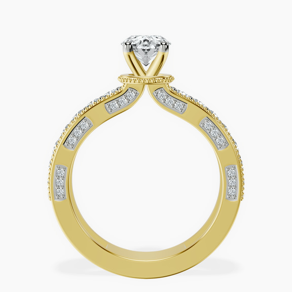 14kt Yellow Gold Regalia Milgrain Lab Diamond Ring side right image one