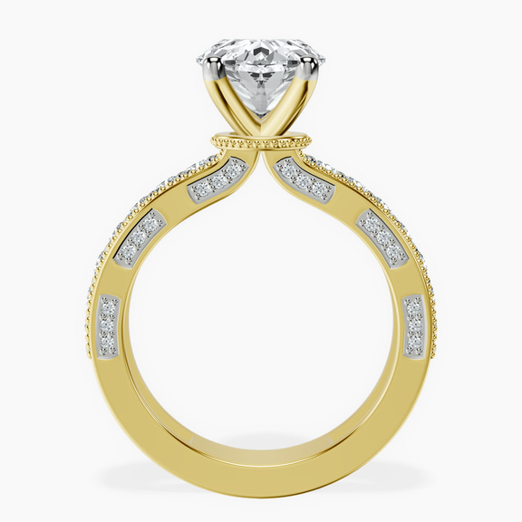 18kt Yellow Gold Regalia Milgrain Lab Diamond Ring side right image one