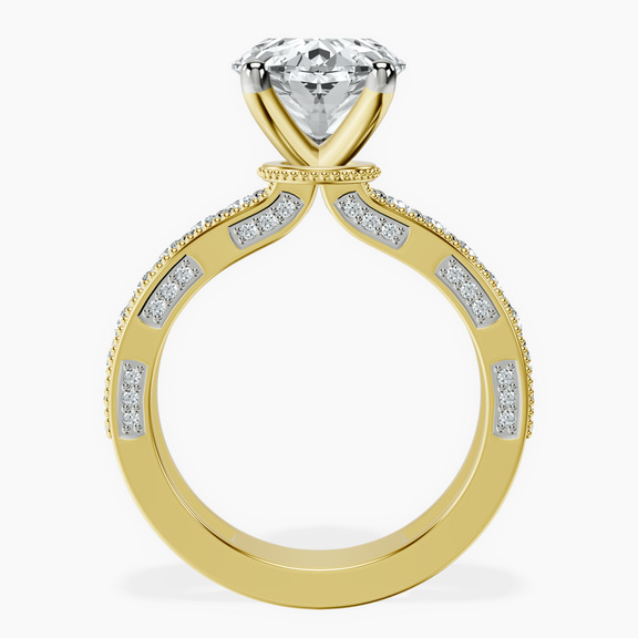 14kt Yellow Gold Regalia Milgrain Lab Diamond Ring side right image one