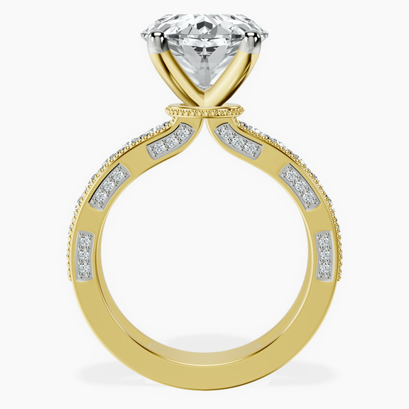 10kt Yellow Gold Regalia Milgrain Lab Diamond Ring side right image one