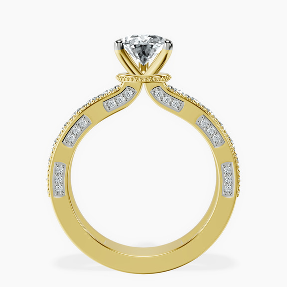 18kt Yellow Gold Regalia Milgrain Lab Diamond Ring side right image one