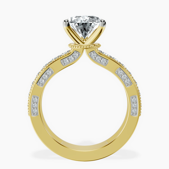 10kt Yellow Gold Regalia Milgrain Lab Diamond Ring side right image one