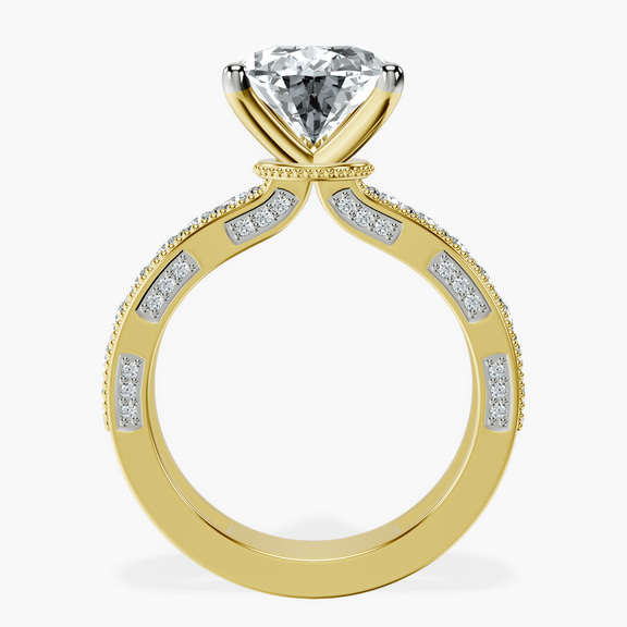 10kt Yellow Gold Regalia Milgrain Lab Diamond Ring side right image one