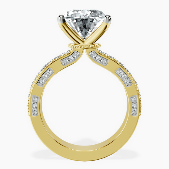 18kt Yellow Gold Regalia Milgrain Lab Diamond Ring side right image one