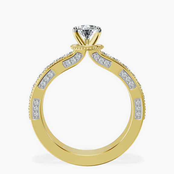 14kt Yellow Gold Regalia Milgrain Lab Diamond Ring side right image one