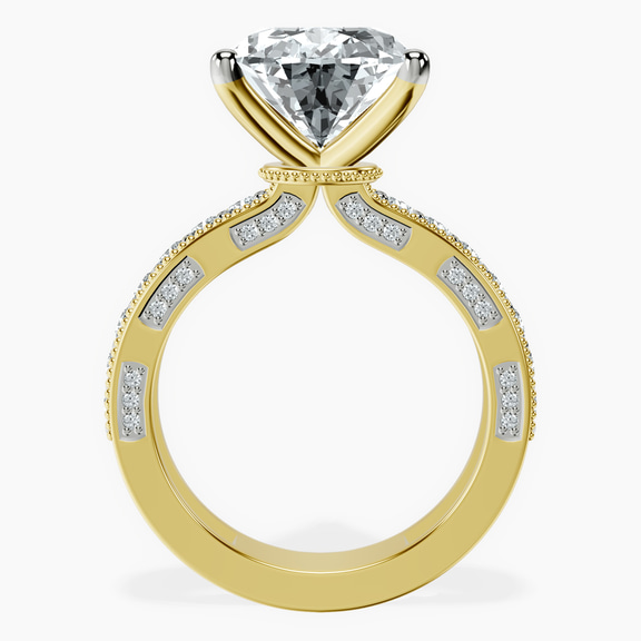 10kt Yellow Gold Regalia Milgrain Lab Diamond Ring side right image one