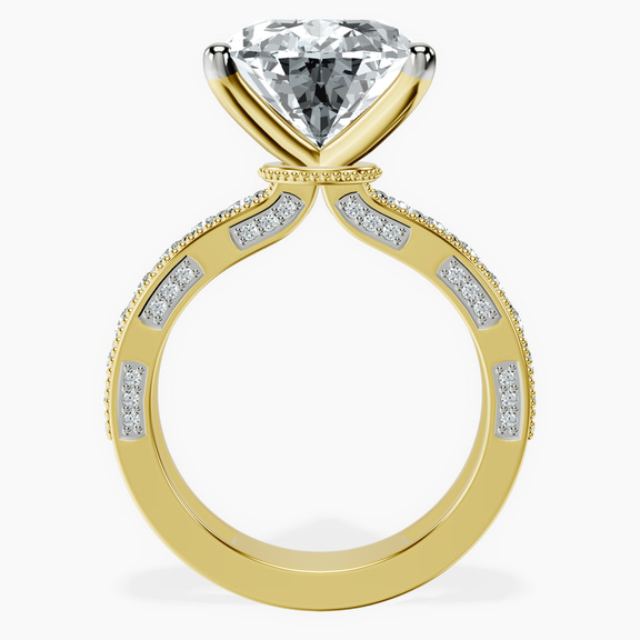 10kt Yellow Gold Regalia Milgrain Lab Diamond Ring side right image one