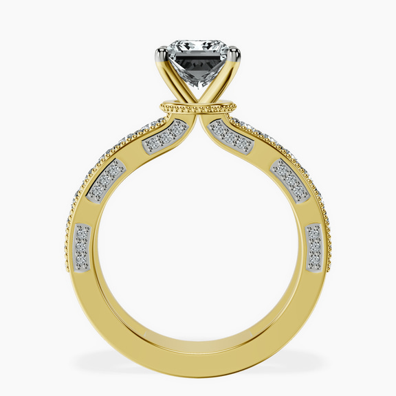 14kt Yellow Gold Regalia Milgrain Lab Diamond Ring side right image one