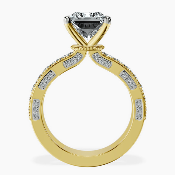 18kt Yellow Gold Regalia Milgrain Lab Diamond Ring side right image one