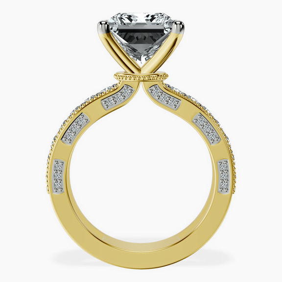 18kt Yellow Gold Regalia Milgrain Lab Diamond Ring side right image one