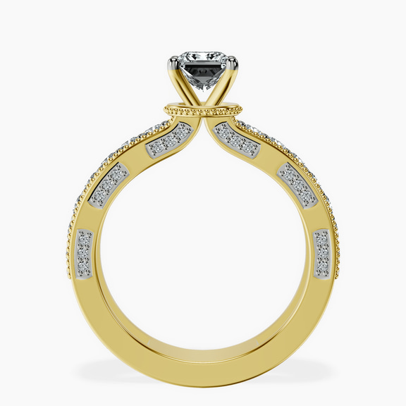 10kt Yellow Gold Regalia Milgrain Lab Diamond Ring side right image one