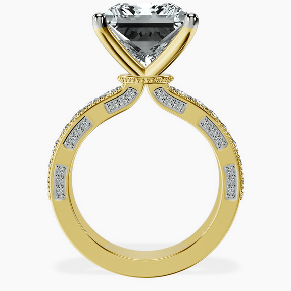 10kt Yellow Gold Regalia Milgrain Lab Diamond Ring side right image one