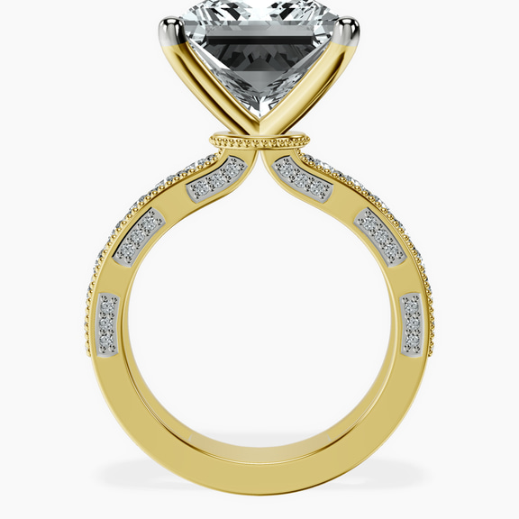 18kt Yellow Gold Regalia Milgrain Lab Diamond Ring side right image one