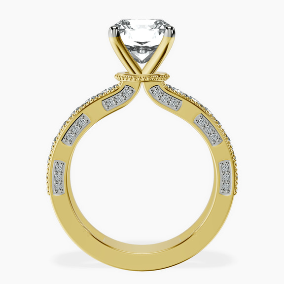 14kt Yellow Gold Regalia Milgrain Lab Diamond Ring side right image one