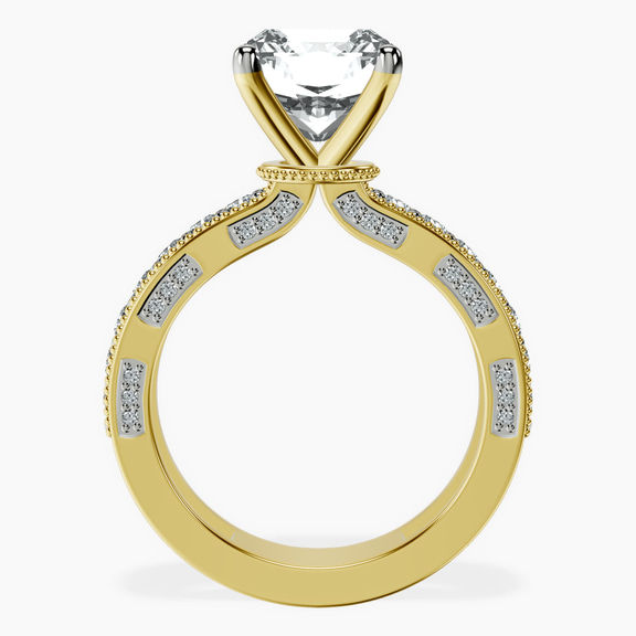 14kt Yellow Gold Regalia Milgrain Lab Diamond Ring side right image one