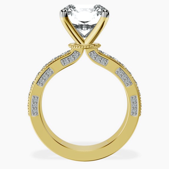 14kt Yellow Gold Regalia Milgrain Lab Diamond Ring side right image one