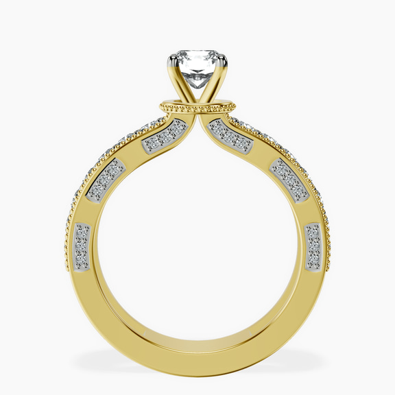 14kt Yellow Gold Regalia Milgrain Lab Diamond Ring side right image one