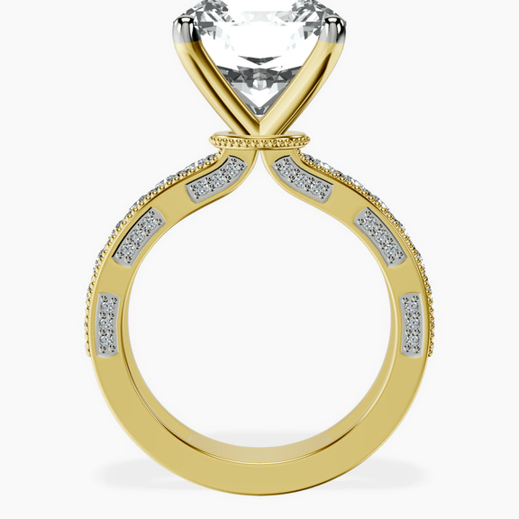 10kt Yellow Gold Regalia Milgrain Lab Diamond Ring side right image one