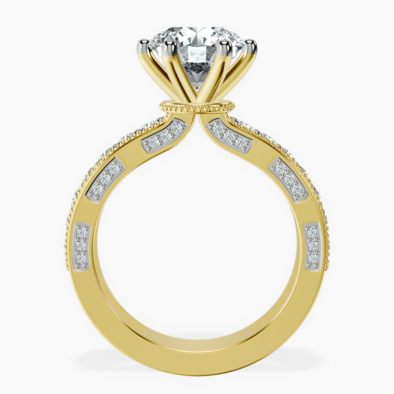 18kt Yellow Gold Regalia Milgrain Lab Diamond Ring side right image one