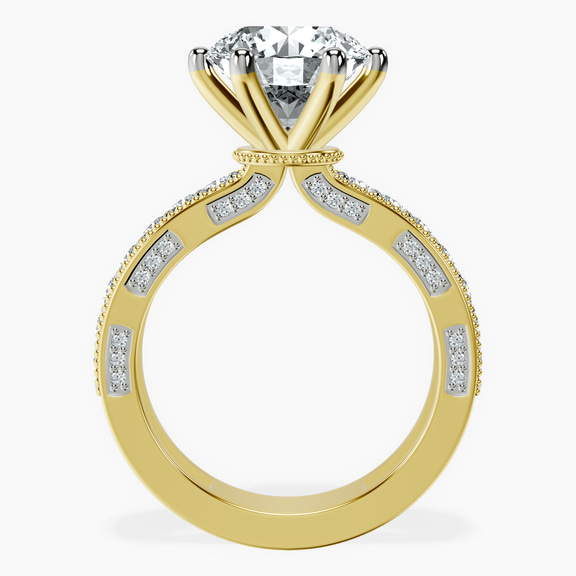 18kt Yellow Gold Regalia Milgrain Lab Diamond Ring side right image one
