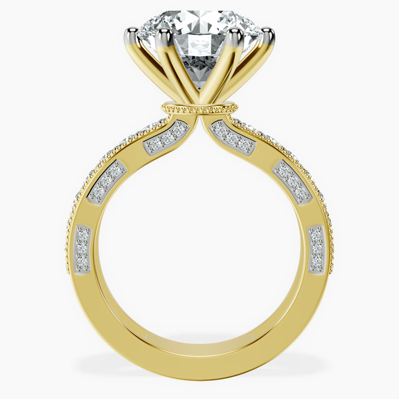 10kt Yellow Gold Regalia Milgrain Lab Diamond Ring side right image one