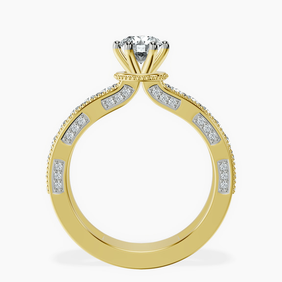 10kt Yellow Gold Regalia Milgrain Lab Diamond Ring side right image one