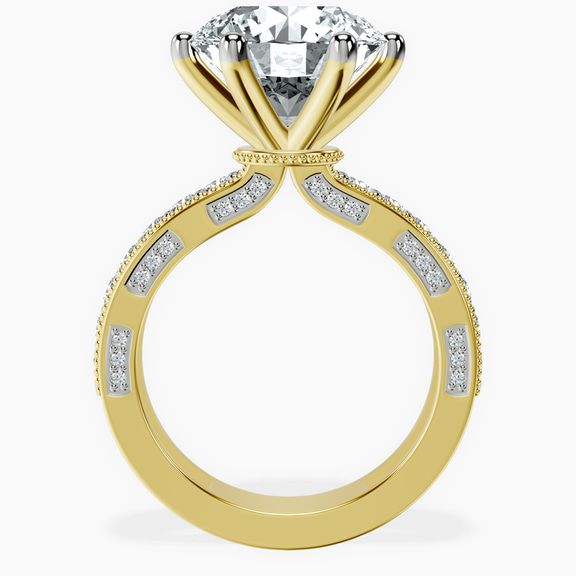 10kt Yellow Gold Regalia Milgrain Lab Diamond Ring side right image one