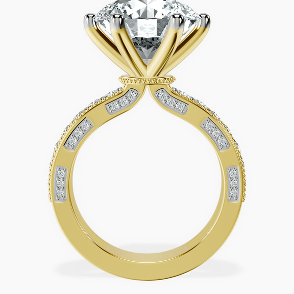 10kt Yellow Gold Regalia Milgrain Lab Diamond Ring side right image one