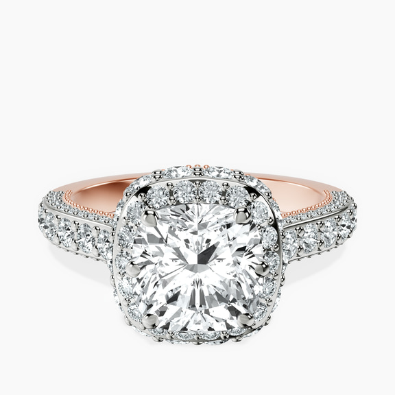 9ct Rose Gold Luxoré Vintage Allure Lab Diamond Ring front image