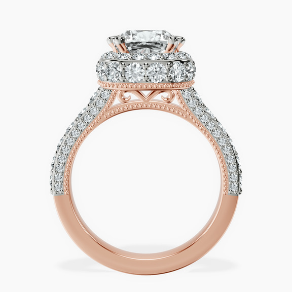9ct Rose Gold Luxoré Vintage Allure Lab Diamond Ring side right image one