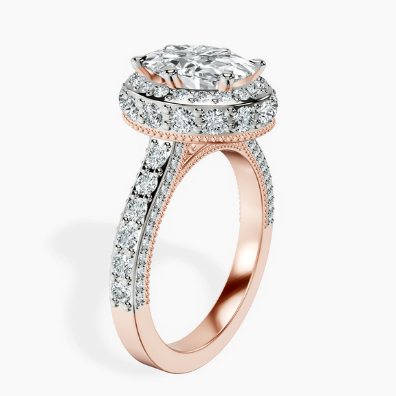 10kt Rose Gold Luxoré Vintage Allure Lab Diamond Ring standing product image one