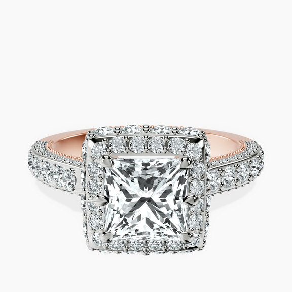 9ct Rose Gold Luxoré Vintage Allure Lab Diamond Ring front image