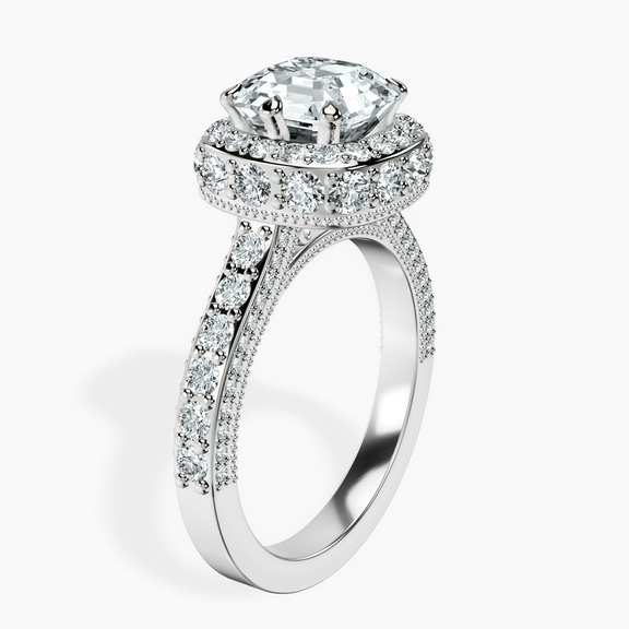 18ct White Gold Luxoré Vintage Allure Lab Diamond Ring standing product image one