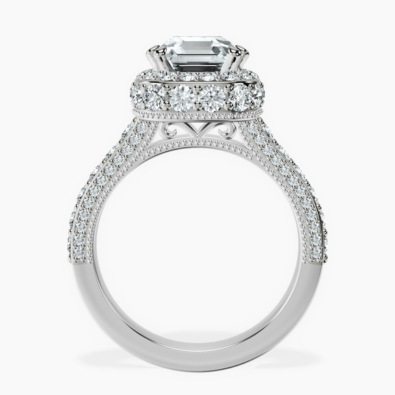18ct White Gold Luxoré Vintage Allure Lab Diamond Ring side right image one