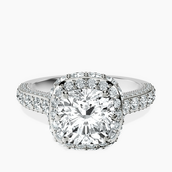 18ct White Gold Luxoré Vintage Allure Lab Diamond Ring front image