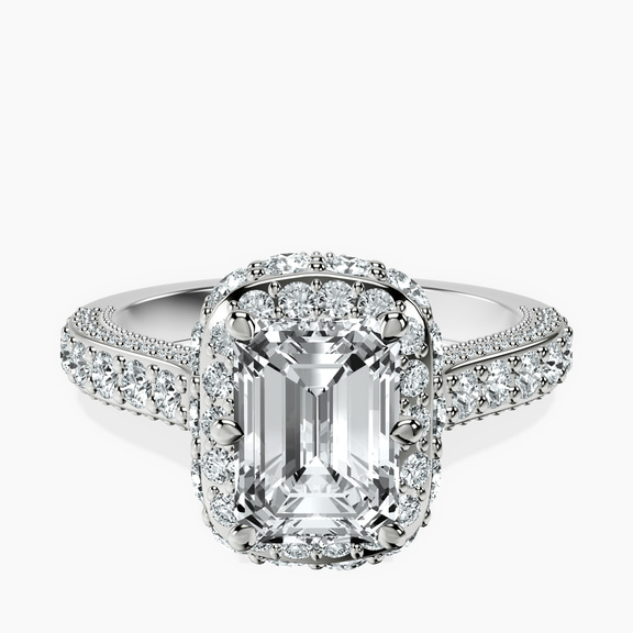 18ct White Gold Luxoré Vintage Allure Lab Diamond Ring front image