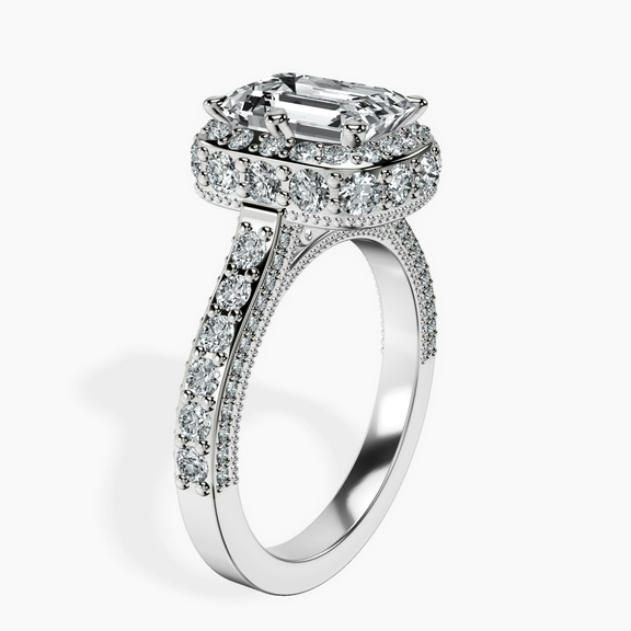 18ct White Gold Luxoré Vintage Allure Lab Diamond Ring standing product image one
