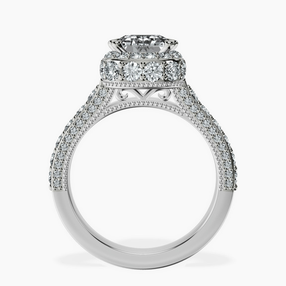18ct White Gold Luxoré Vintage Allure Lab Diamond Ring side right image one