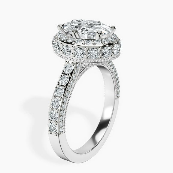 10kt White Gold Luxoré Vintage Allure Lab Diamond Ring standing product image one