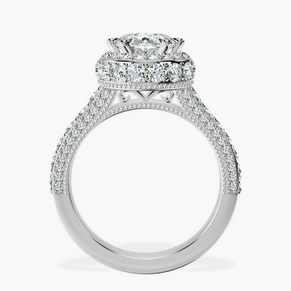 10kt White Gold Luxoré Vintage Allure Lab Diamond Ring side right image one