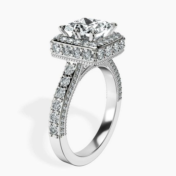 Platinum Luxoré Vintage Allure Lab Diamond Ring standing product image one