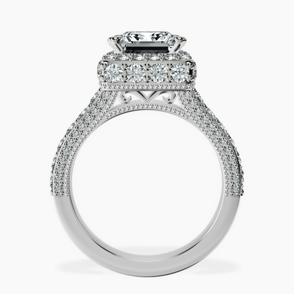 Platinum Luxoré Vintage Allure Lab Diamond Ring side right image one