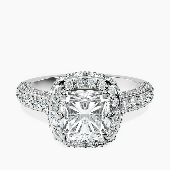 18ct White Gold Luxoré Vintage Allure Lab Diamond Ring front image