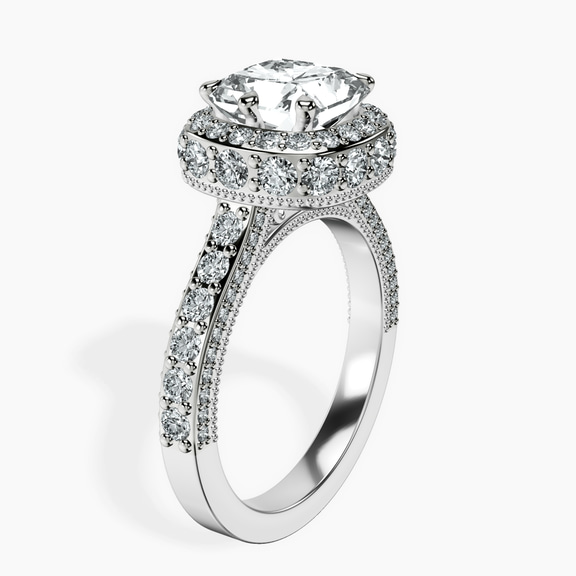 18ct White Gold Luxoré Vintage Allure Lab Diamond Ring standing product image one