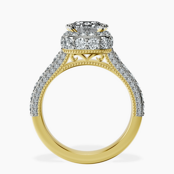 18ct Yellow Gold Luxoré Vintage Allure Lab Diamond Ring side right image one